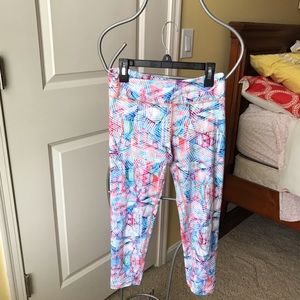 athleta girls capri printed leggings